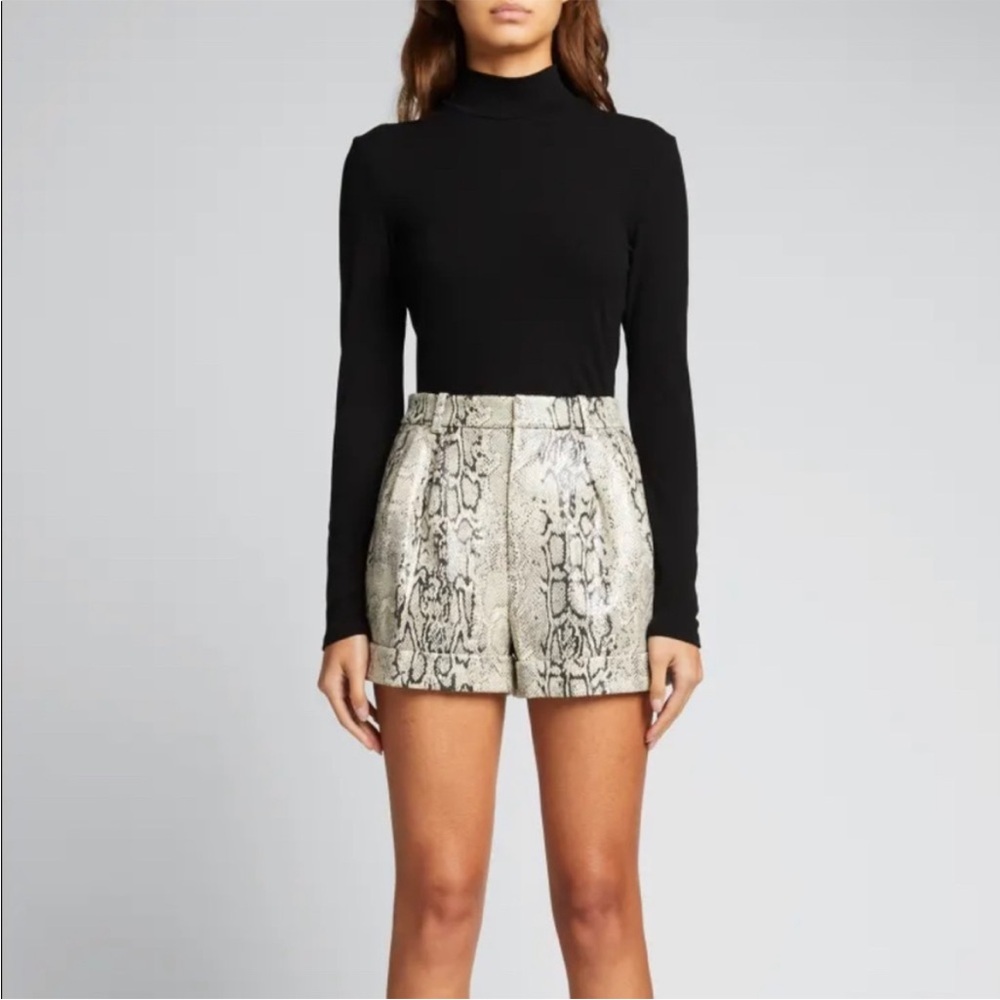 Alice + Olivia vegan Snakeskin Print Women Shorts with the real real tag